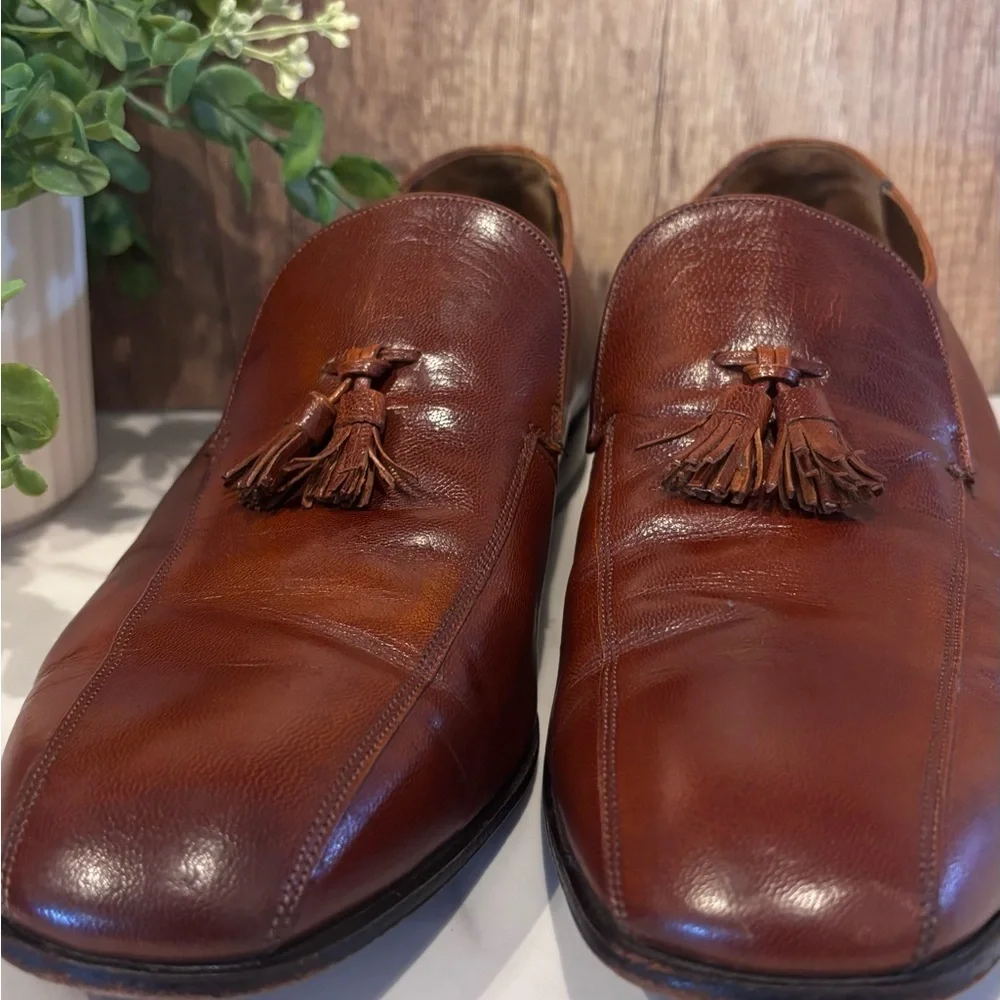 Florsheim Brown Leather Tassel Loafers